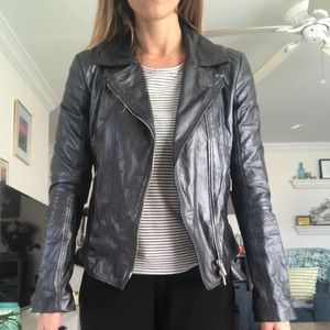 Hugo Boss leather moto jacket
